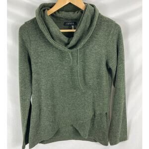 1 State Cowl Neck Layered Bottom Sweater Green Size Small